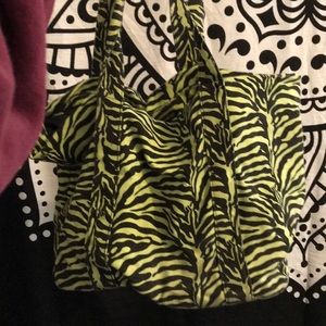 Lime Zebra Print Tote